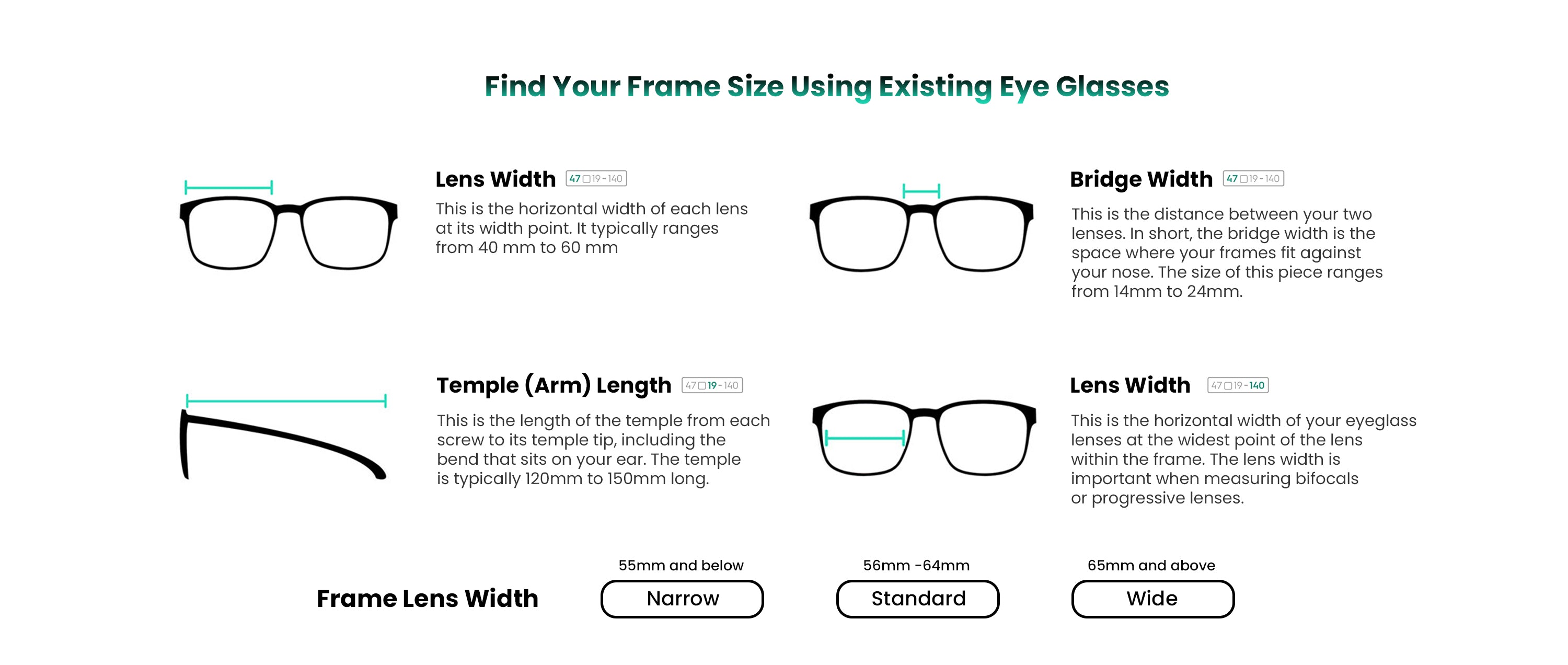 Face Width How To Check Glasses Size Sunglasses Width Guide